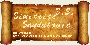 Dimitrije Sandulović vizit kartica